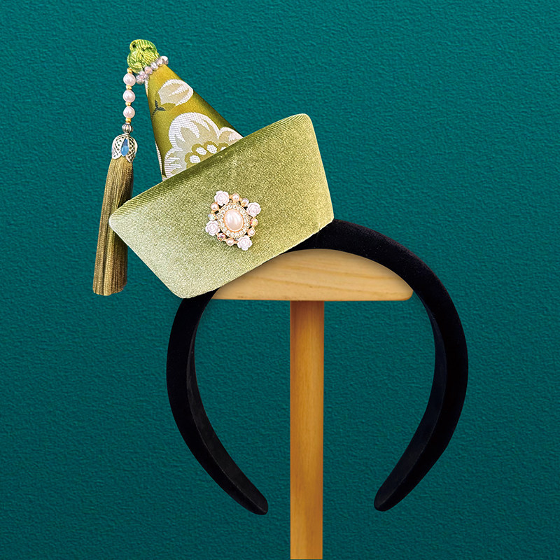 蒙古族流苏小帽子儿童女发箍发卡饰品少数民族复古风生日发带飘带