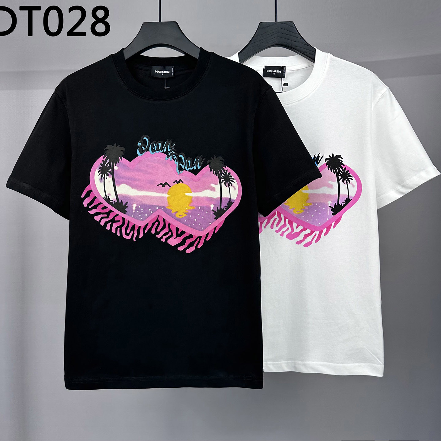 男士短袖T恤夏季宽松版创意爱心字母印花时尚潮流纯棉上衣T-shirt图片