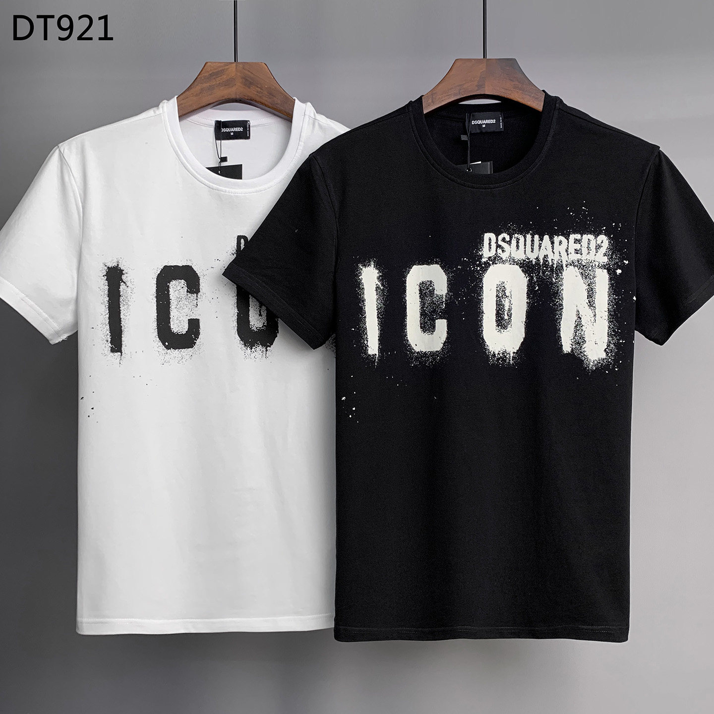 男装短袖T恤D2夏天潮流经典ICON字母印花喷溅时尚休闲圆领上衣Tee图片