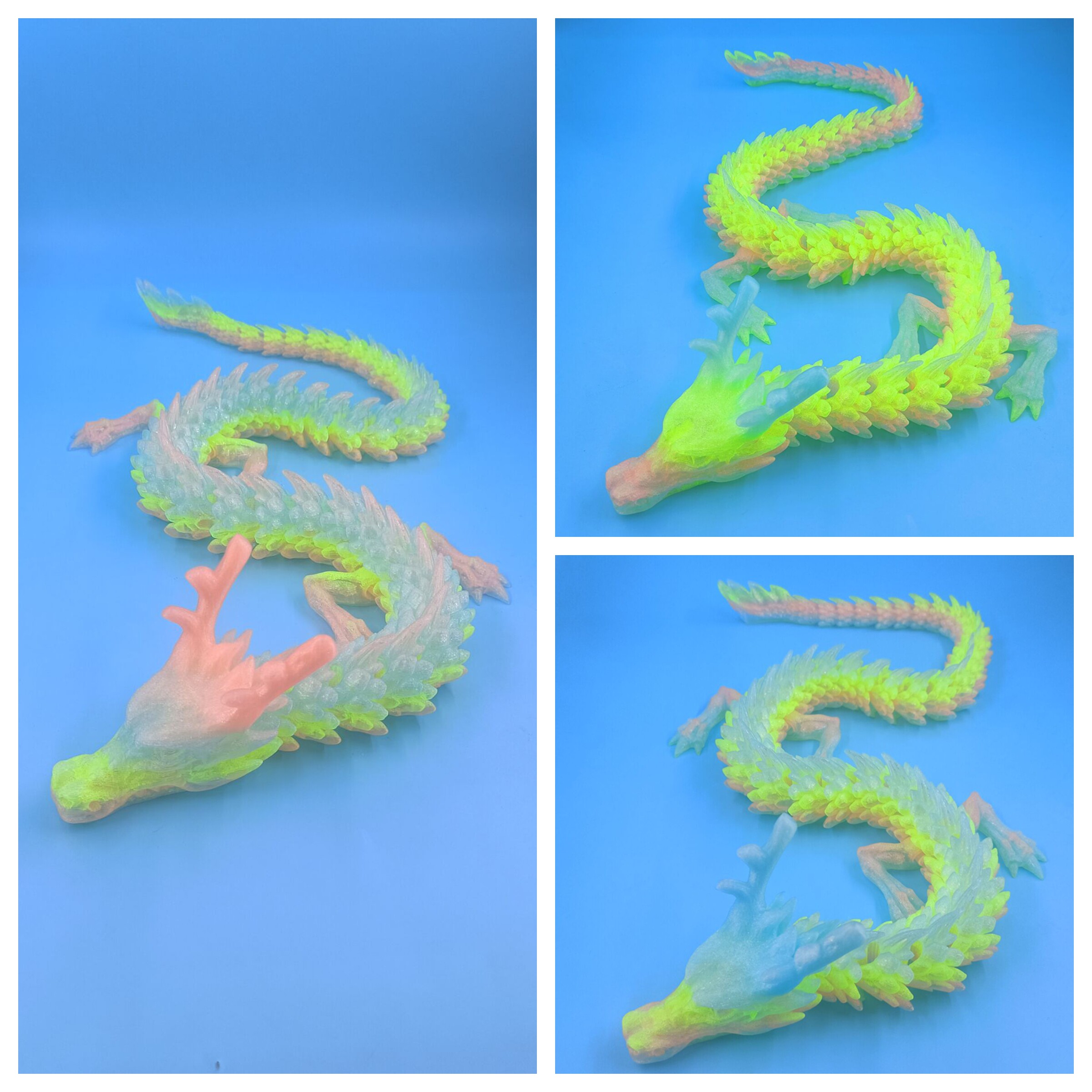 大号90CM3D打印中国龙水晶夜光龙摆件神龙工艺品关节创意生日礼物