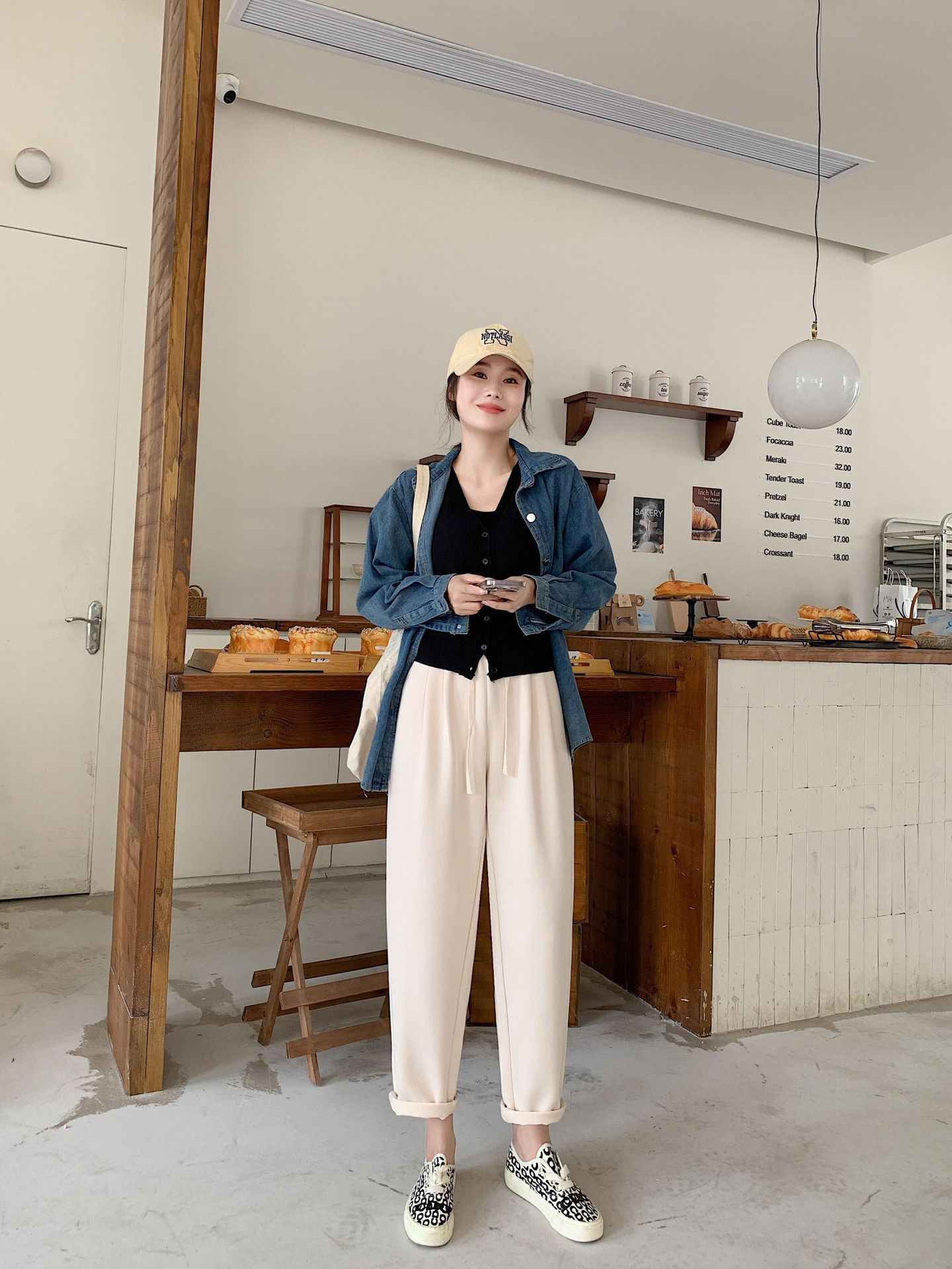 灰色奶奶裤女卷边卫裤休闲百搭2024春秋新款宽松萝卜裤显瘦长裤子