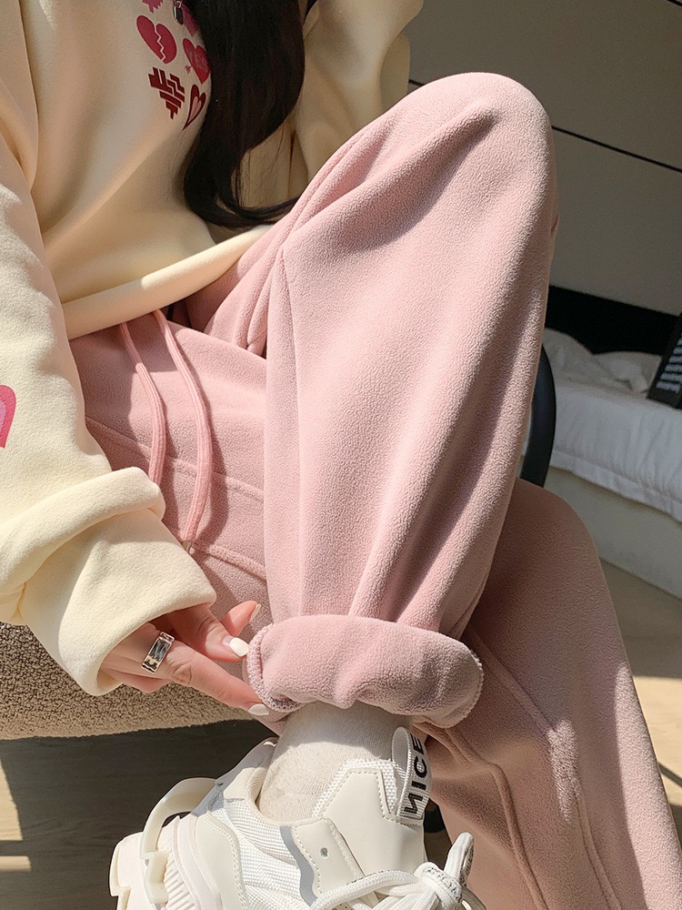 运动裤秋冬新款加厚裤子女士休闲百搭束口加绒宽松暖暖裤外穿冬季