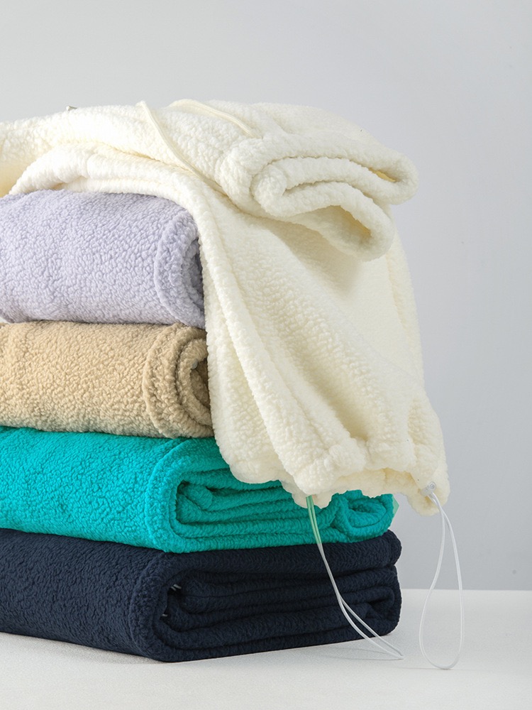 双面仿羊羔绒裤女士廓形秋冬加绒加厚保暖摇粒绒阔腿裤运动卫裤子