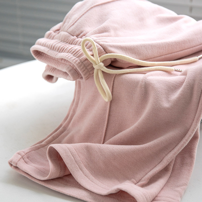 垂感窄版糯米裤子女春秋软糯针织直筒裤子小个子高腰休闲拖地长裤