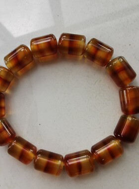 逊克北红玛瑙老型珠女士手串手工打磨一线料一块料水头好时尚百搭