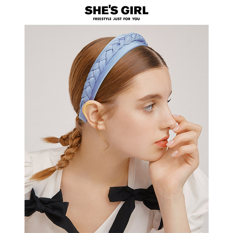 shesgirl茜子 时尚布艺编织发箍百搭外出头箍发卡头饰