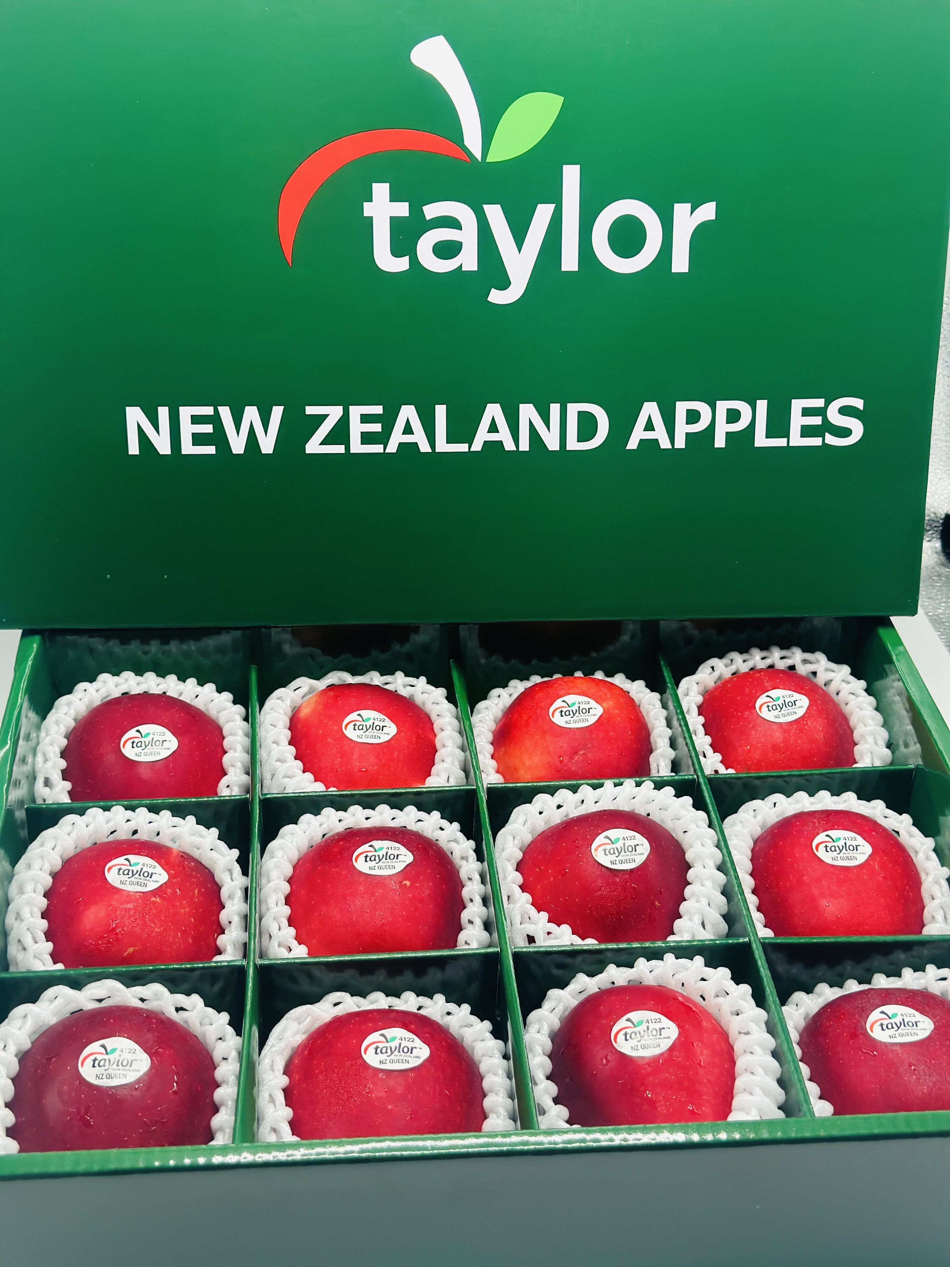 新西兰进口红玫瑰苹果礼盒装12只新鲜queen泰taylor4122皇后苹果