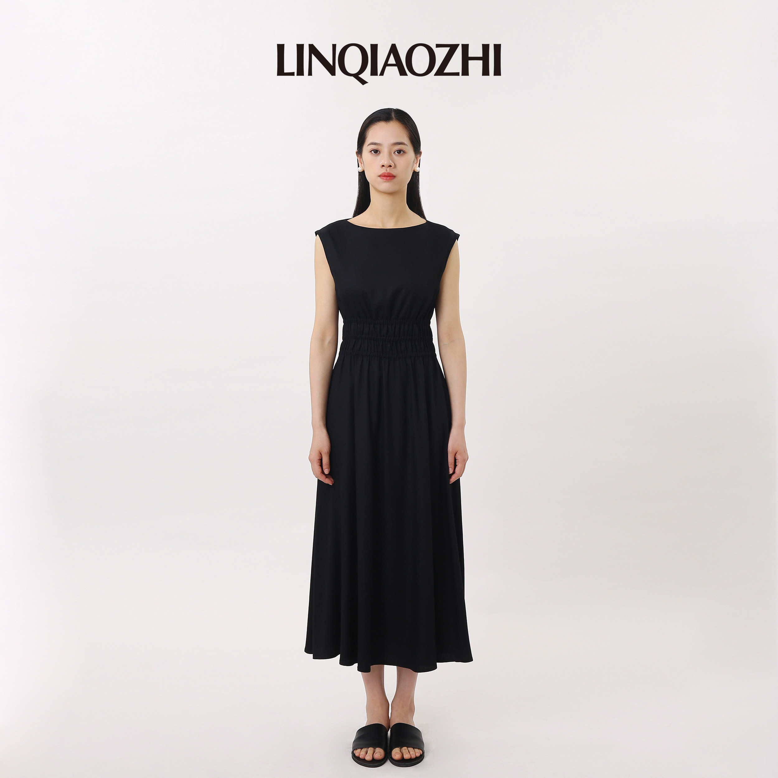 [断码清仓微瑕]桑蚕丝连衣裙无袖修身收腰显瘦重磅真丝27姆米长裙