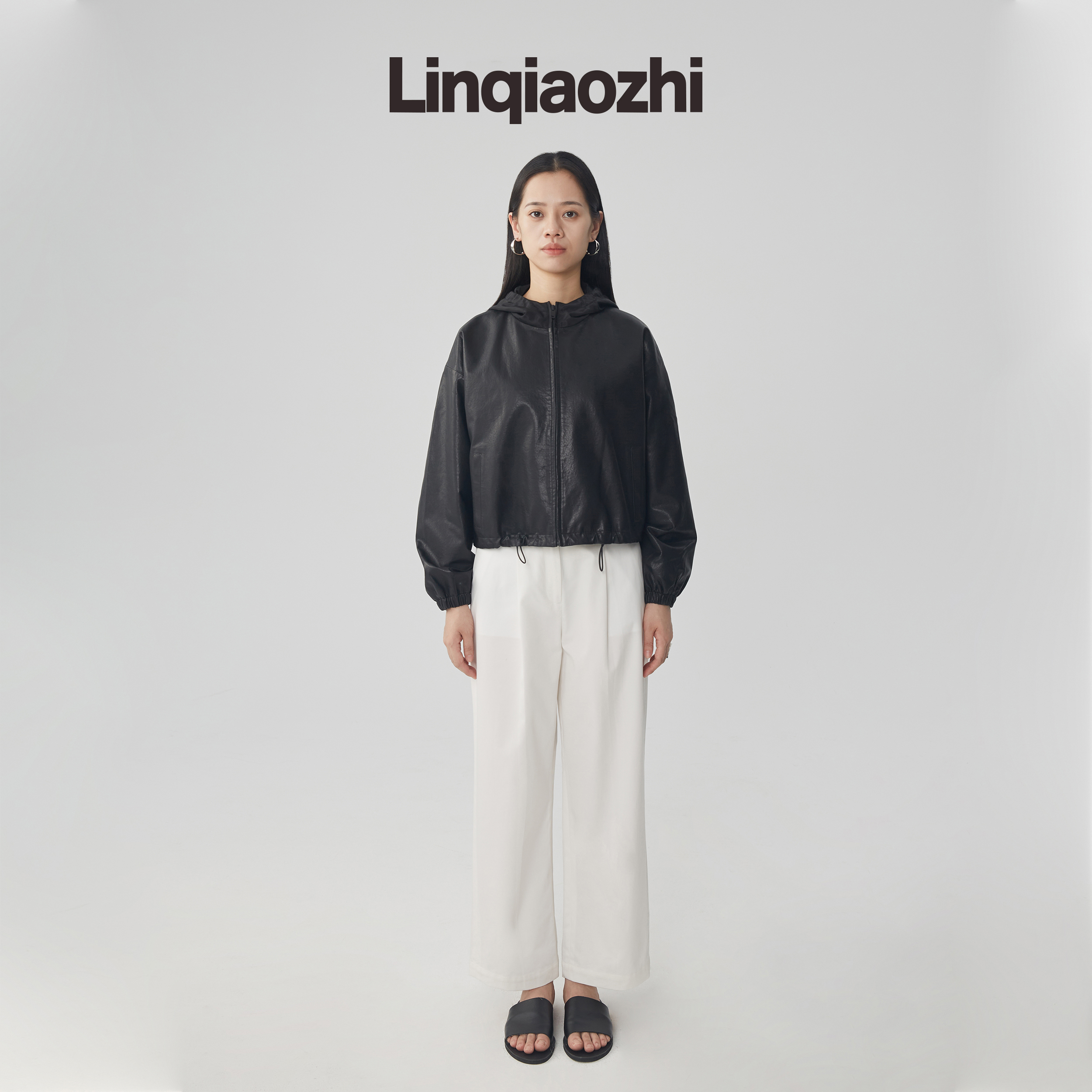 林乔芝小众设计短款绵羊皮皮衣