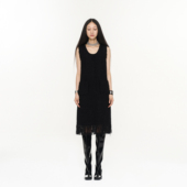 林乔芝新款 型 女士羊毛背心连衣裙长裙直筒版 小众设计2025秋季 新品