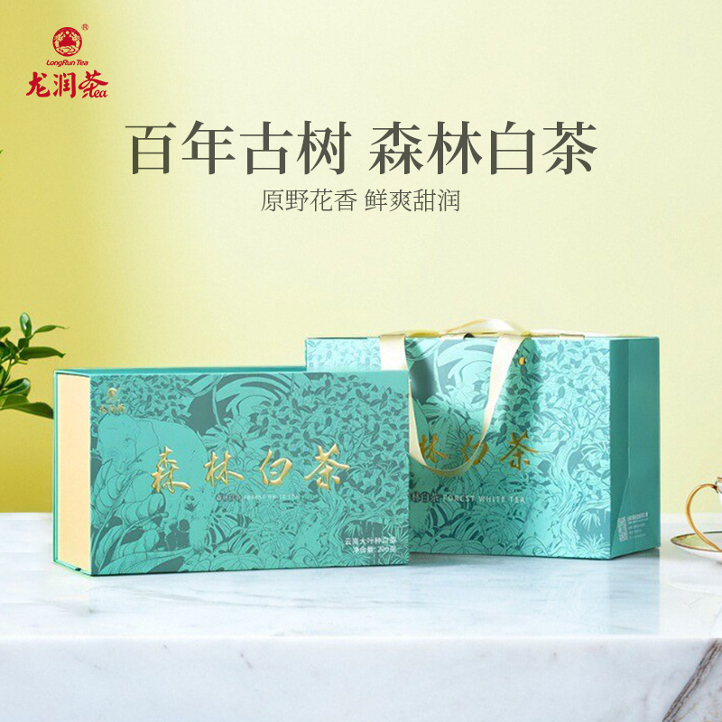 龙润茶森林白茶礼盒2024年云南古树白茶老白茶茶叶200g官方正品