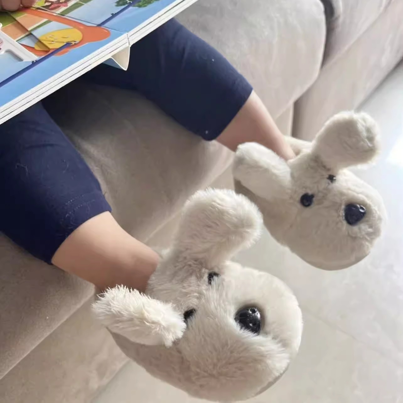 出韩国小狗宝宝冬季棉拖鞋