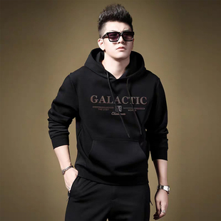 欧洲站男士美式高端压胶连帽卫衣2025新款秋冬季轻奢休闲长袖上衣