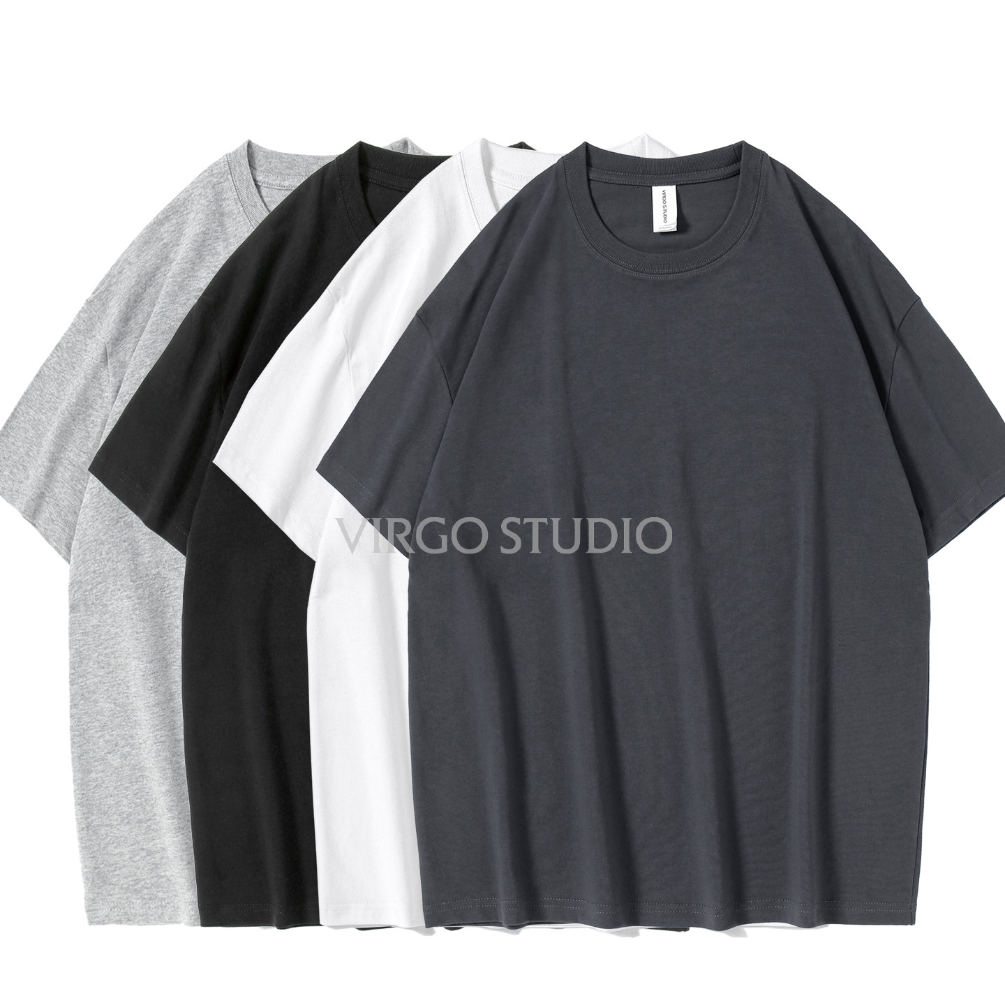 高品质棉重磅T恤定制logo圆领