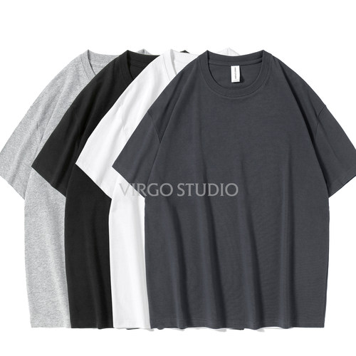 高品质棉重磅T恤定制logo圆领