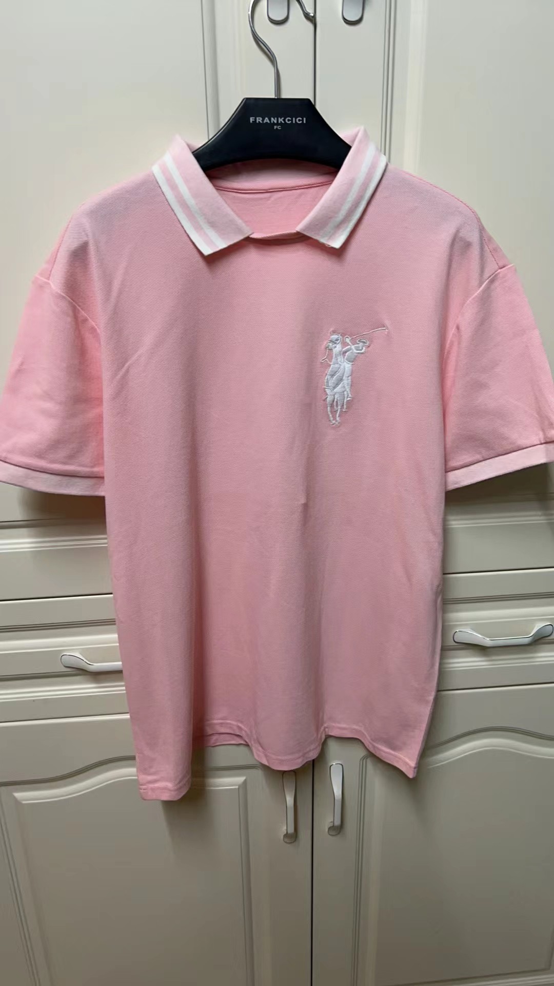 短袖polo衫男2024夏季新款美式休闲大马标翻领纯棉T恤男