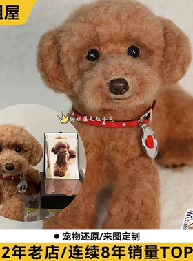 御姐羊毛毡定制宠物仿真离世纪念狗狗模型照片猫咪玩偶纯手工泰迪