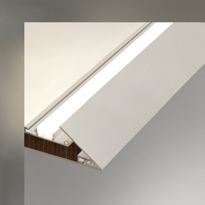 薄如蝉翼45度斜面飞边回光灯槽悬浮顶灯带回型顶漫反射防眩反光灯