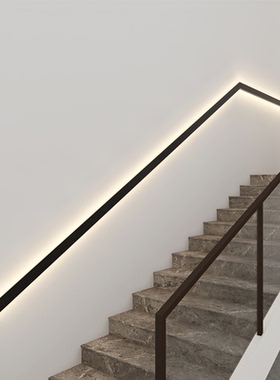 楼梯扶手灯带明装感应方形黑色现代简约长条过道走廊装饰发光壁灯