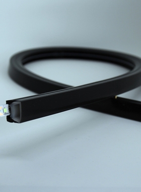 黑色硅胶软灯LED明装黑色线型灯嵌入式弧形造型灯24V户外防水12v