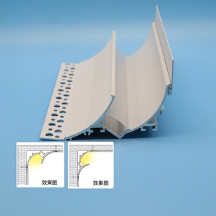 免吊顶洗墙灯明装反光灯槽回光槽灯带免开槽石膏线顶角阴角线性灯