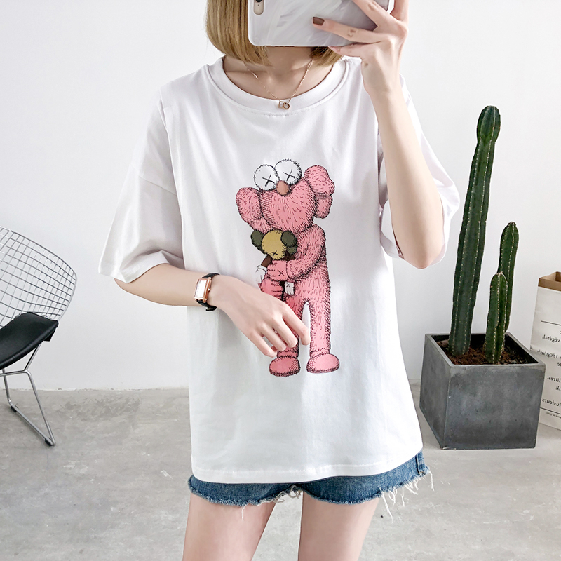 新款宽松纯棉上衣夏季哺乳衣外穿新款喂奶T恤套头中长短袖打底衫