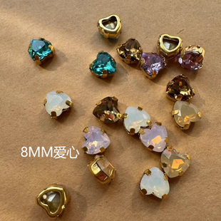 8MM爱心手缝K9钻 高档娃衣服饰品法绣刺绣手工DIY饰品材料