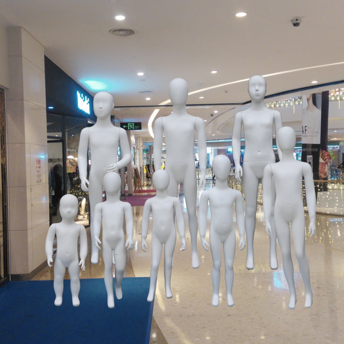 儿童服装展示模特道具亚白小孩童装童模婴儿试衣玻璃钢假人送底座