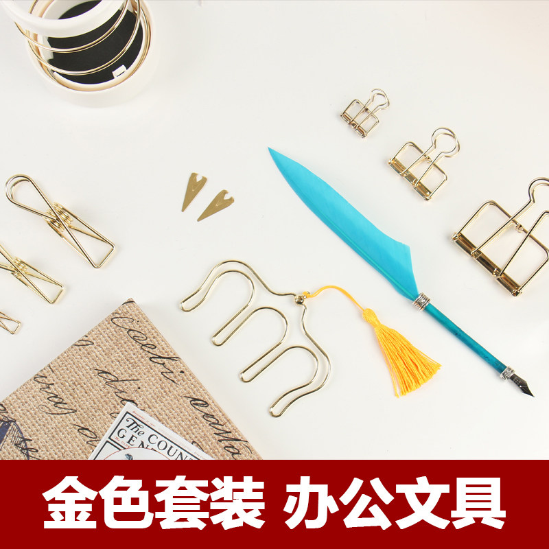 北欧风格简约金属长尾夹鱼尾夹照片夹小鱼夹子斯格顿专利金色系列