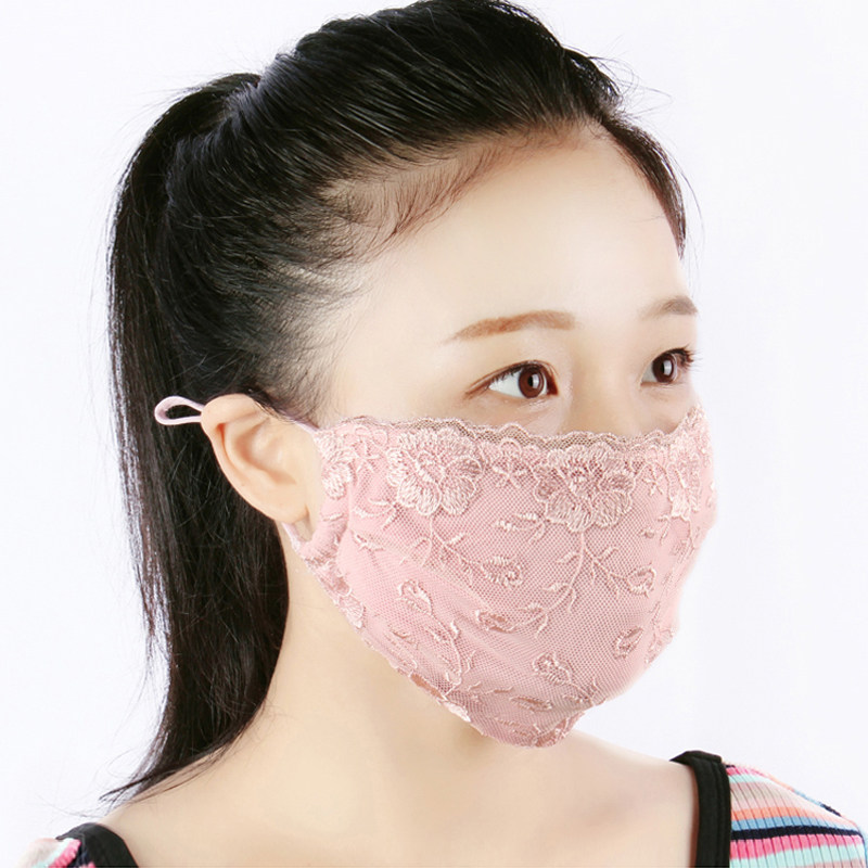 可调节防晒网纱双层薄款透气口罩图片