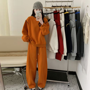 休闲套装女设计感小众高级感宽松卫衣运动服宽松慵懒风直筒梧桐裤