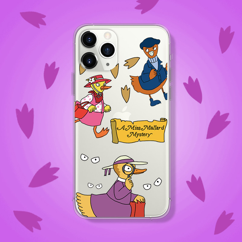 卡通鸭子侦探手机壳苹果x卡通适用于iphone12/8p动漫透明原创安卓