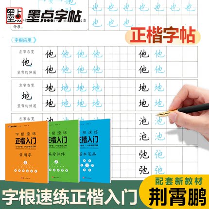 墨点字帖字根速练正楷入门 偏旁部件基本笔画常用字荆霄鹏楷书练字帖成人练字硬笔书法楷书入门钢笔字帖练字专用初学者临摹练字本