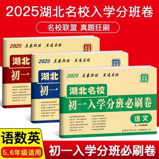2025新版 湖北名校初一入学分班必刷卷小升初招生分班必刷卷语文数学英语全套小学升学考试五六年级毕业武汉冲刺名校小升初真题试卷