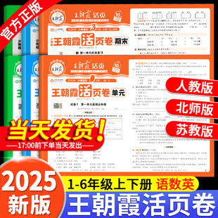 北师苏教版 2025秋王朝霞试卷单元 活页卷默写计算能手期末一二三四五六年级上下册123456小学同步专项测试卷全套语文数学英语人教版