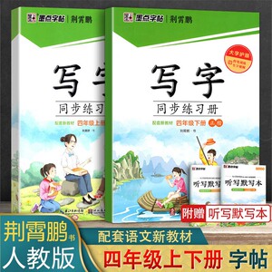 2册墨点字帖写字同步练习册 小学生字帖人教版同步练习 四年级/4年级上册下册钢笔铅笔儿童硬笔书法练字帖 一课一练写字教材