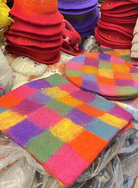 羊毛毡晕染彩色撞色坐垫椅子垫
