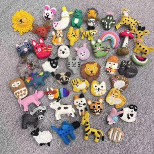 胸针卡通可爱饰品 尼泊尔手工缝制戳戳乐小猫咪