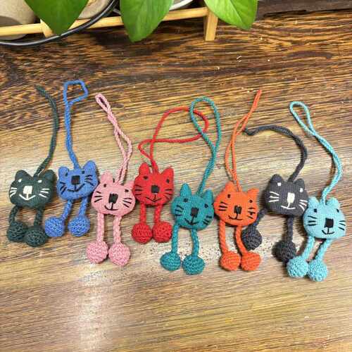 梭织手工可爱猫咪挂件woven