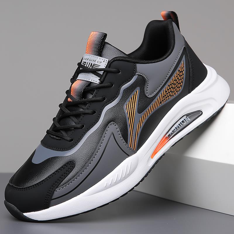 运动鞋男款2025新款秋季青少年休闲增高皮面防水防滑跑步老爹潮鞋