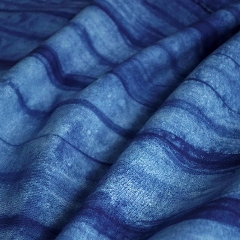 二三米植物蓝染手工扎染布料纯棉