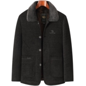 加绒加厚棉袄爷爷秋冬款 中年男士 爸爸冬装 中老年人雪尼尔棉衣外套