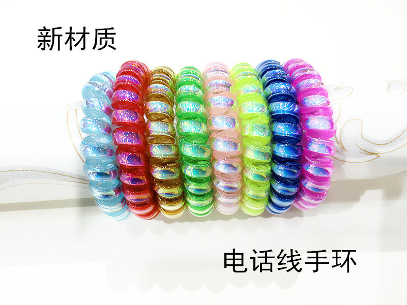 炫彩新款未镶嵌扎发皮筋洗浴中心挂钥匙手环彩色橡胶发圈无痕发绳