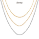 terra时髦叠戴素链女925银链金银色时尚 个性 无吊坠单链项链锁骨链