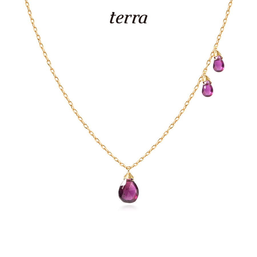 terra 紫气东来石榴石项链925银镀18K金轻奢小众高级情人节礼物
