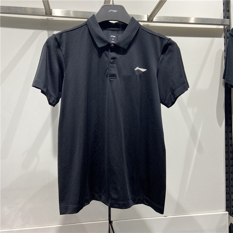 李宁跑步训练透气速干短袖POLO衫