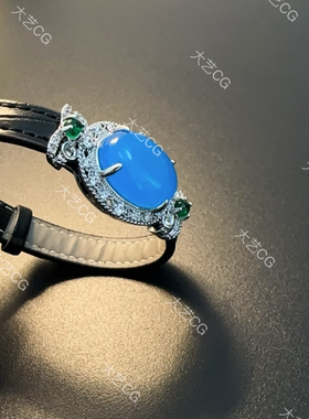 蓝色手链高级感新中式玛瑙手镯彩宝皮带小众配饰腕饰手环手镯