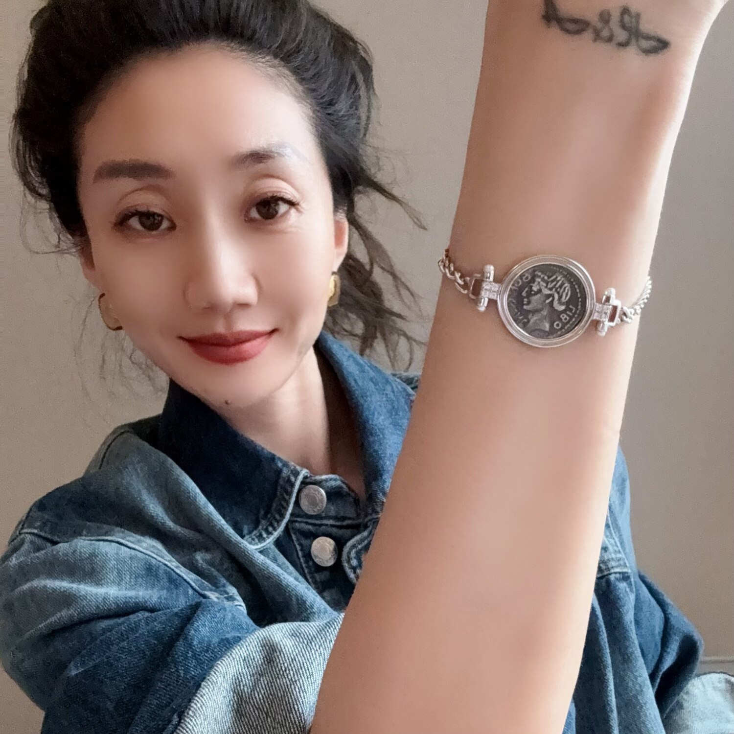 纯银古币手链小众高级感重工925银饰BRAgS 0311