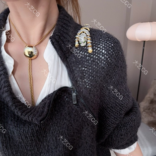 高级感银色复古风胸花多种戴法时尚 老虎胸针小众款 配饰