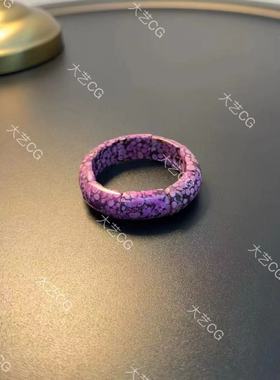 小众紫色手镯复古樱花粉宽手环新中式复古弹力腕饰